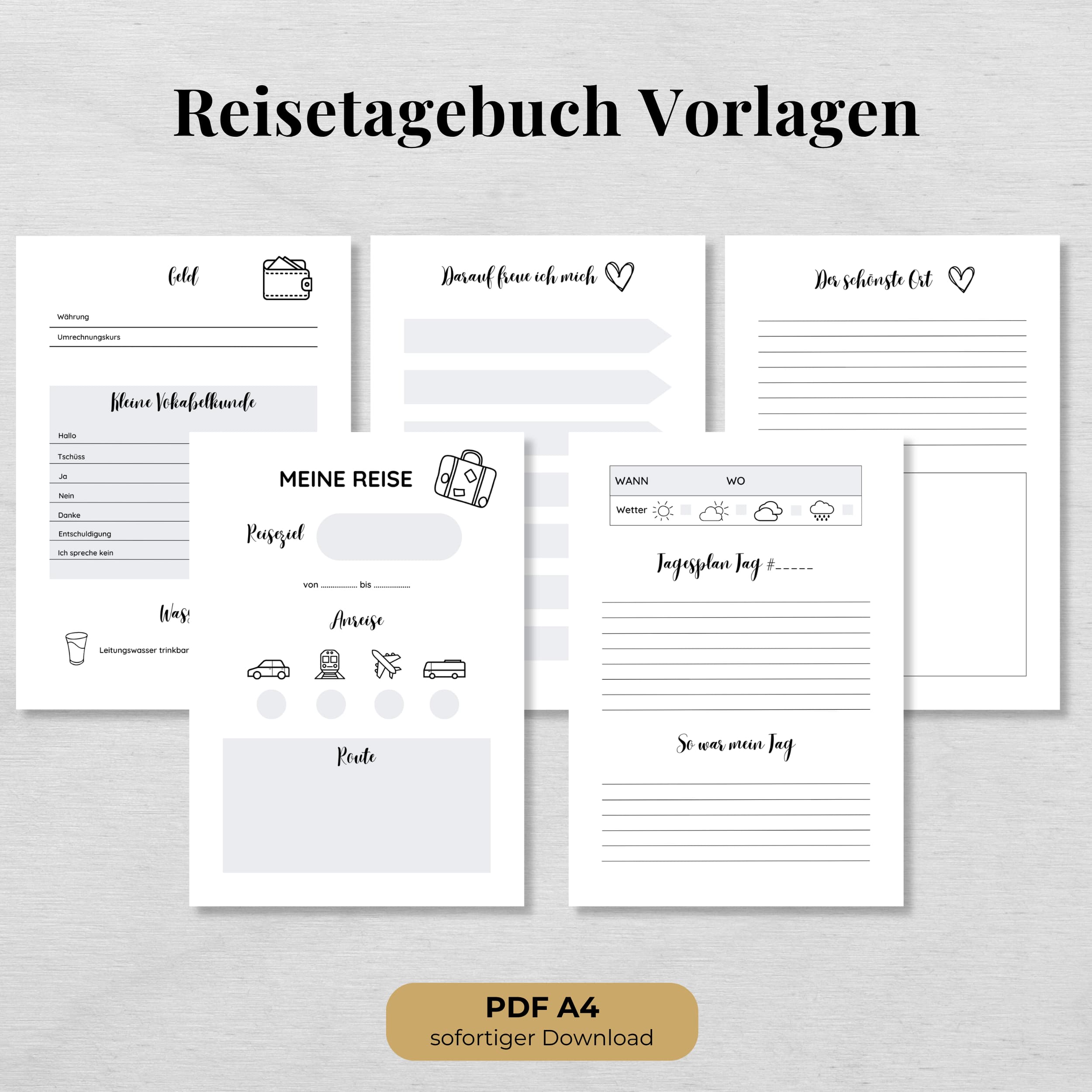 Reisetagebuch Vorlagen